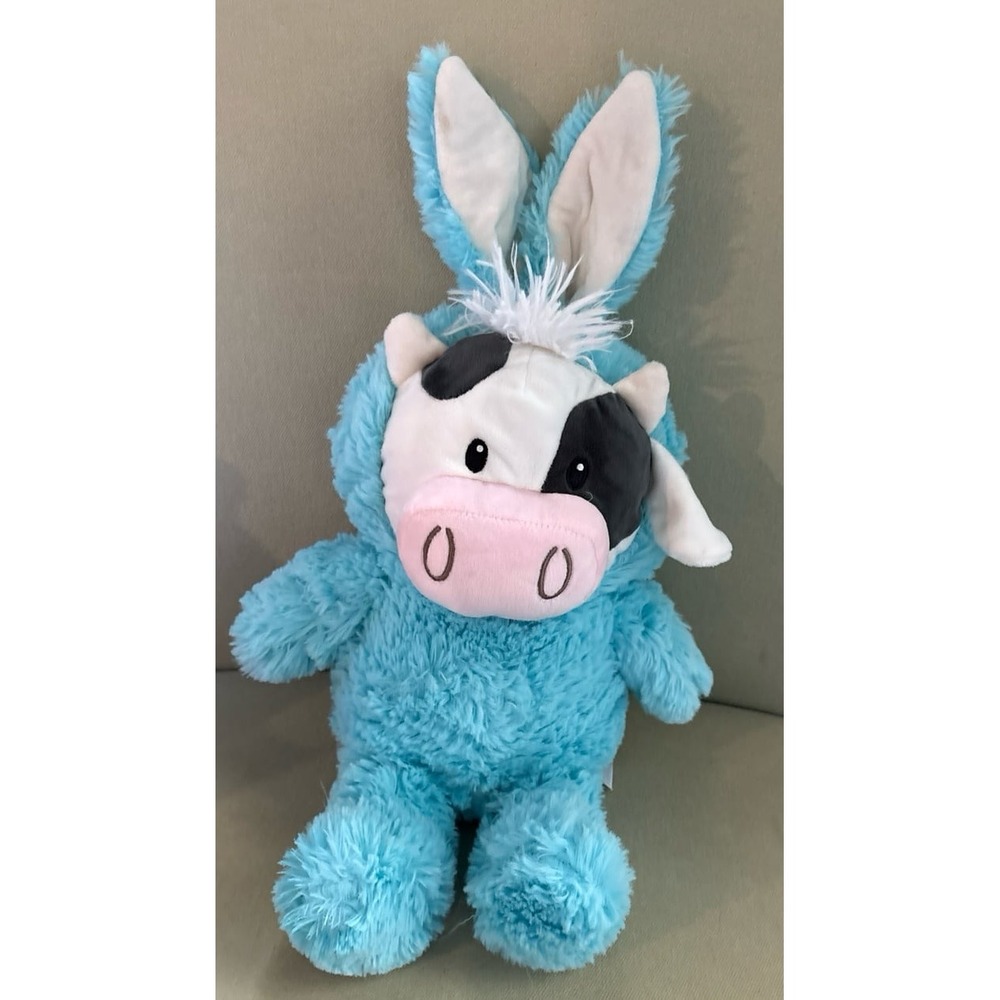 Animal Adventure 2024 Blue Bunny Cow Plush Stuffed Animal Toy